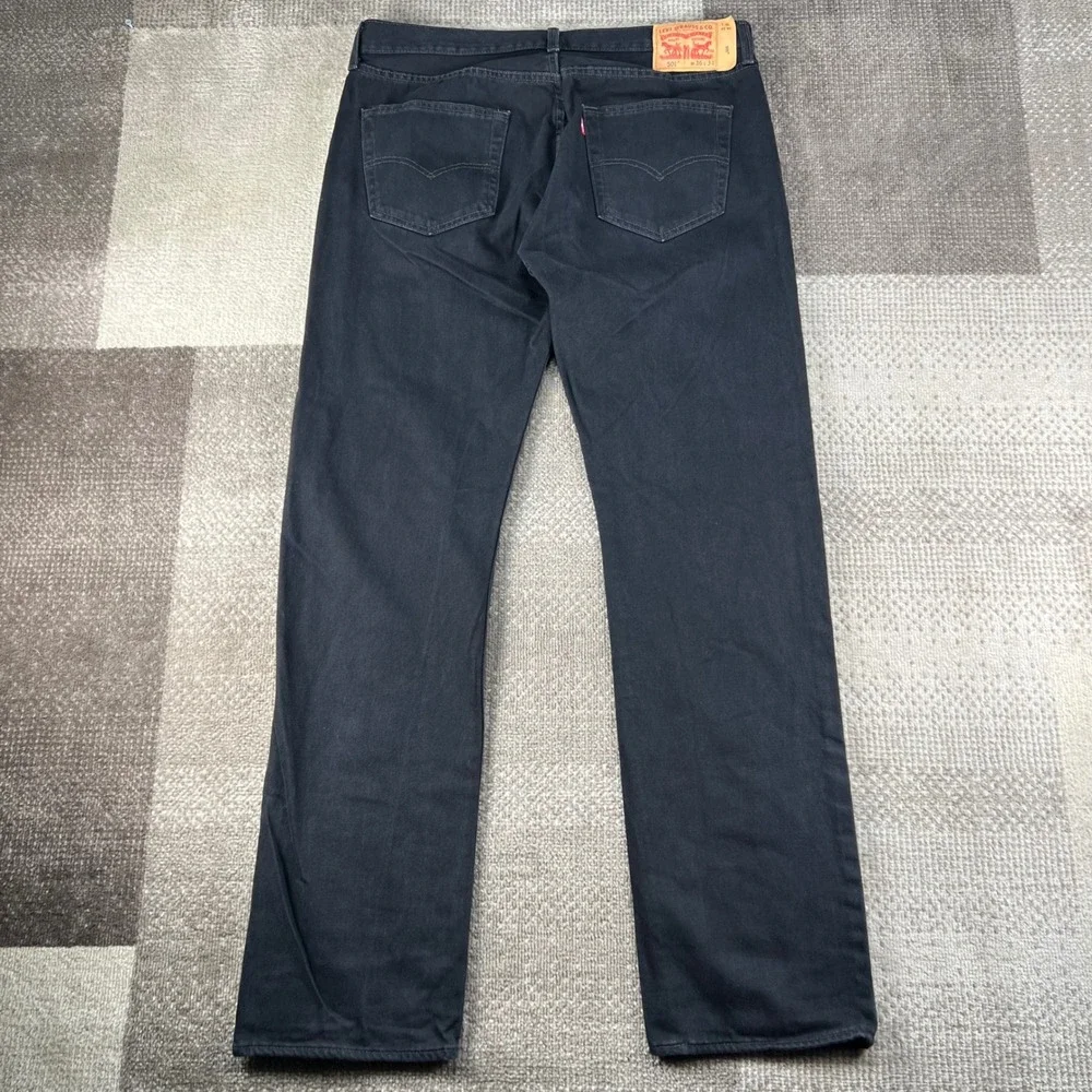 Levis 501 Original Fit Mens Jeans Black Denim 36X34 Button Fly